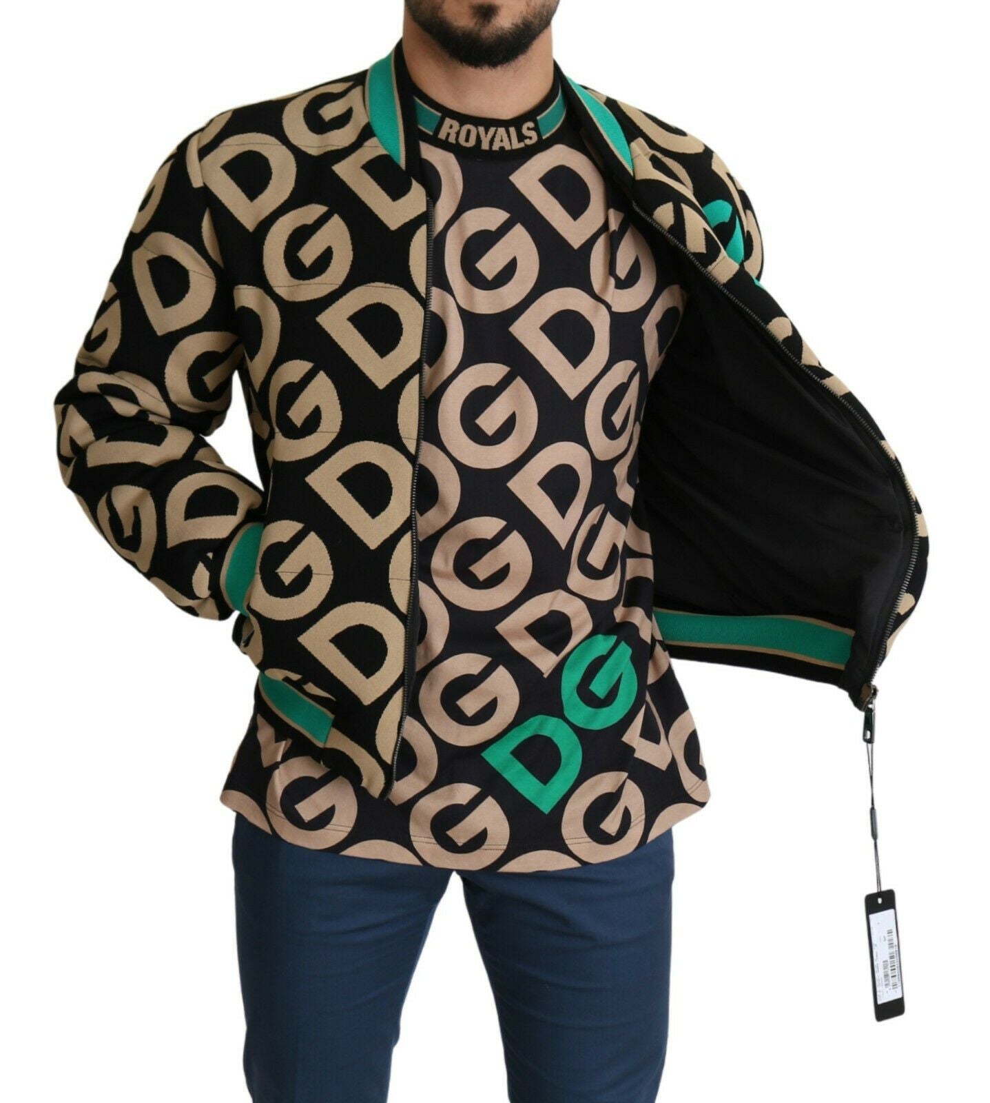Chaqueta bomber con estampado icónico de Dolce & Gabbana: diseño exquisito