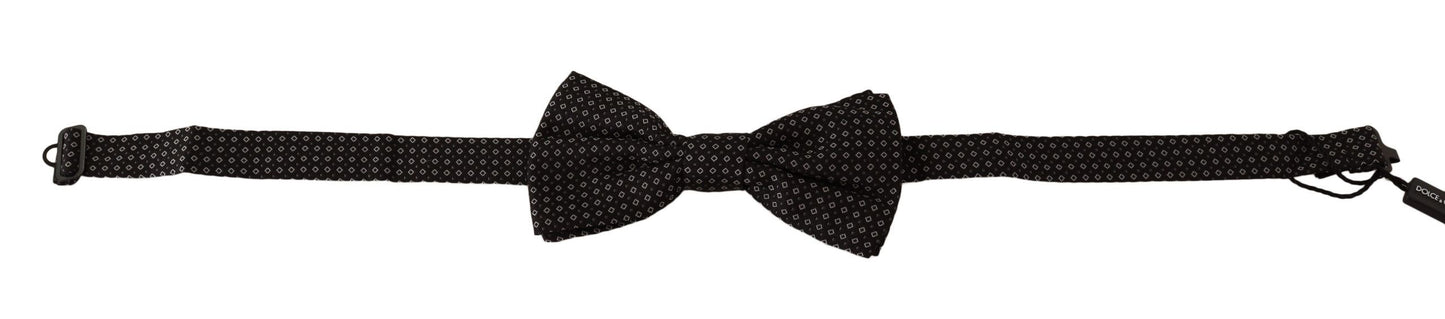 Dolce & Gabbana Elegante pajarita de seda estampada negra