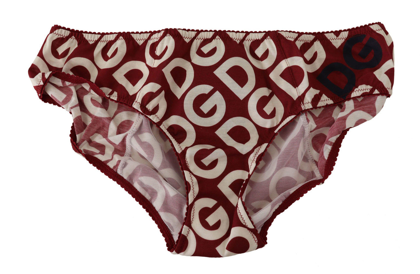 Dolce & Gabbana Braguitas de baño Chic con logo granate y blanco