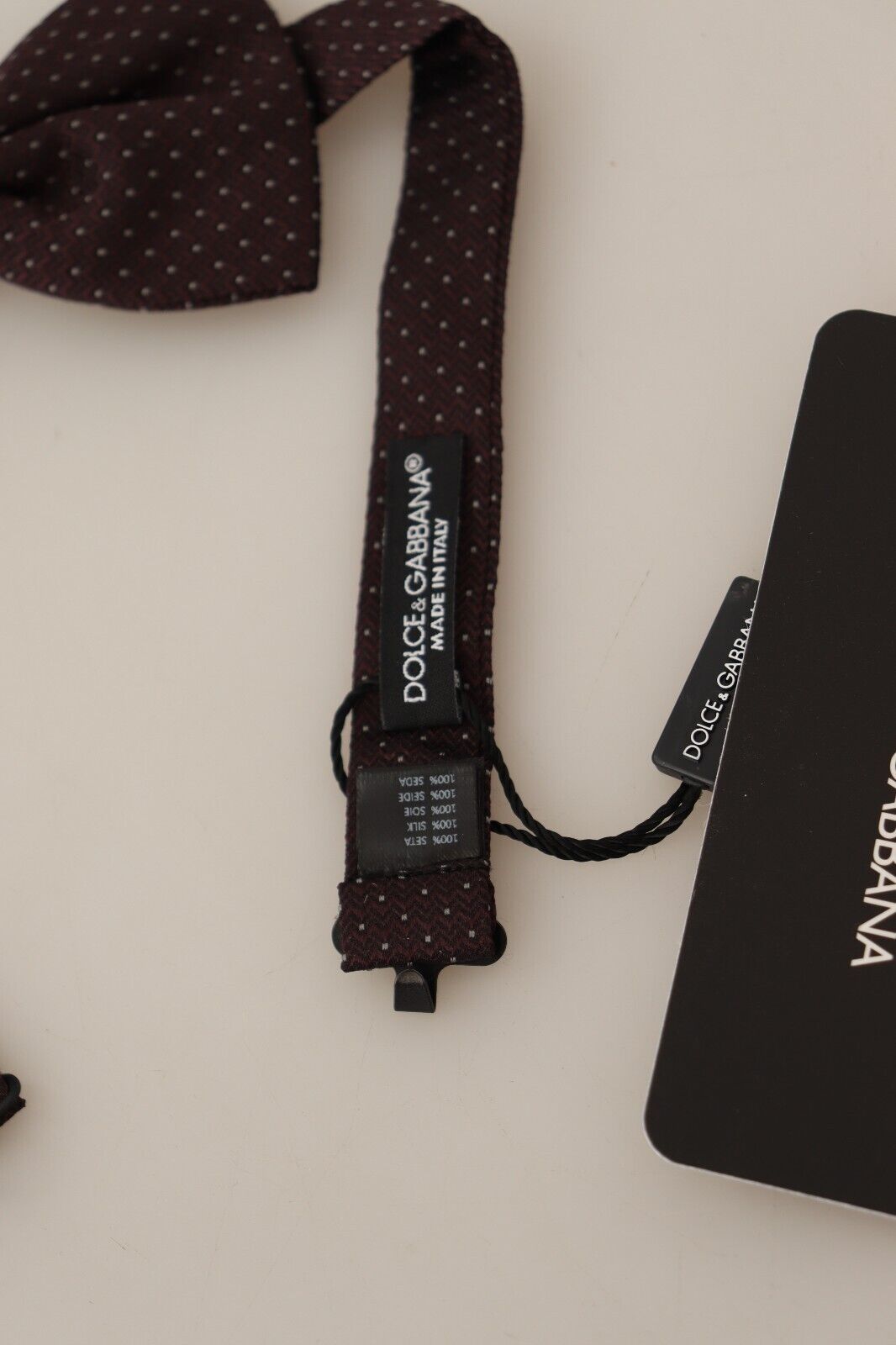 Dolce & Gabbana Elegante pajarita de seda con estampado de lunares marrón