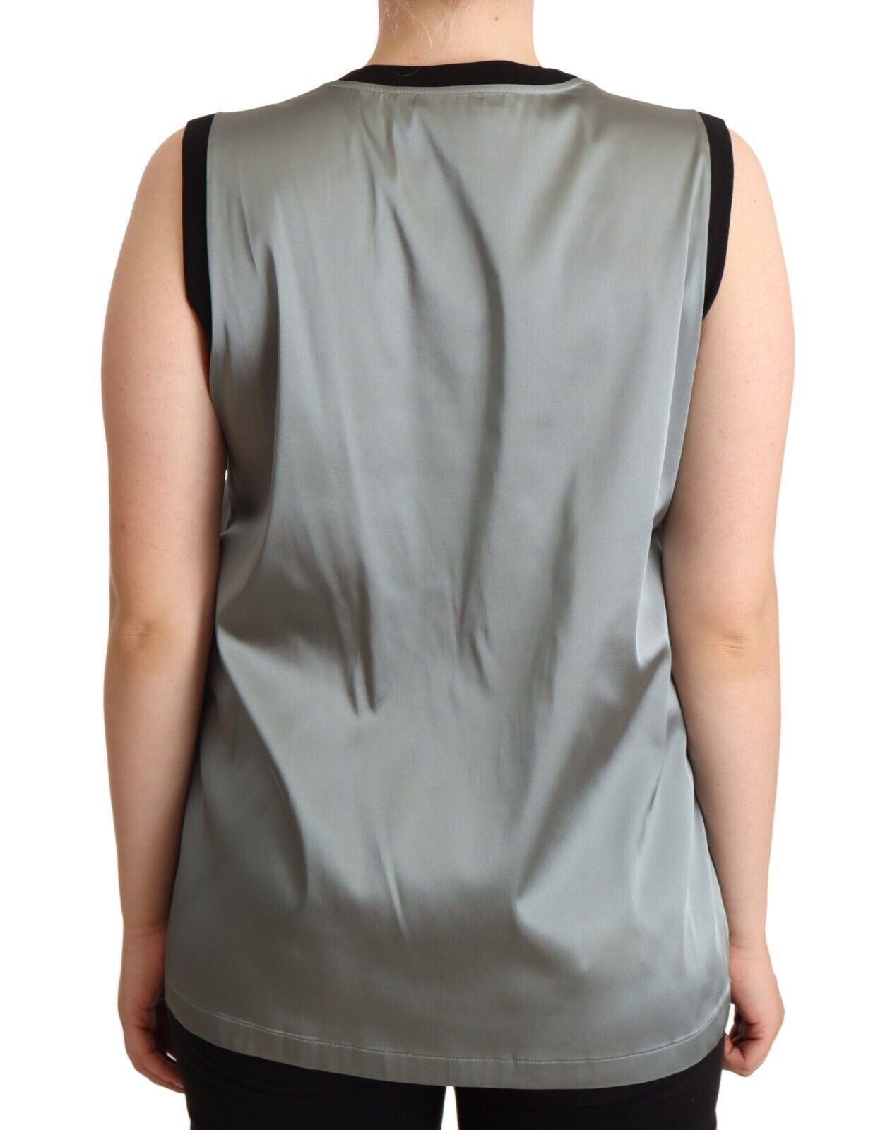 Dolce & Gabbana Elegante blusa plateada sin mangas