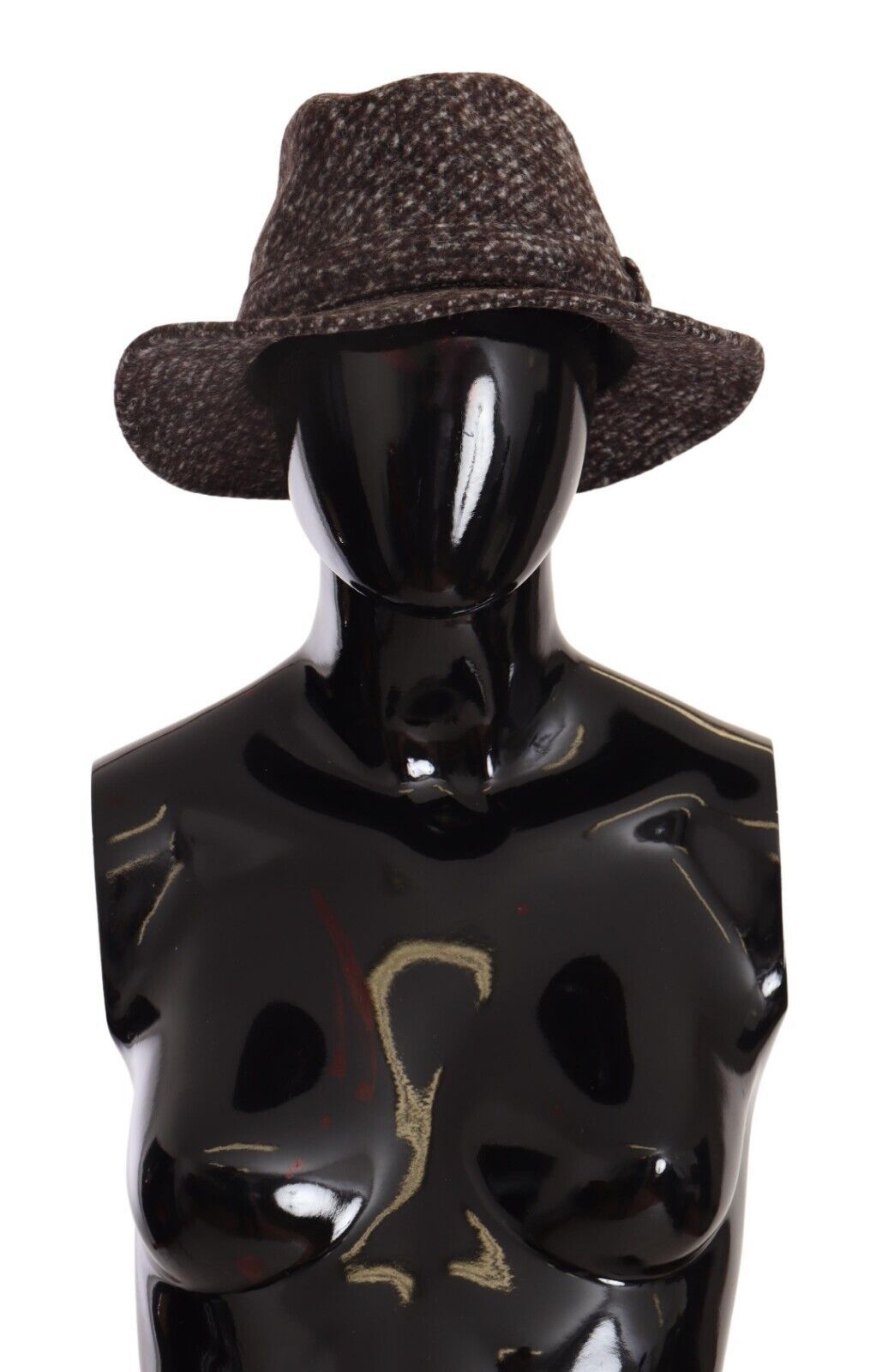 Dolce & Gabbana Elegante sombrero de ala ancha de tweed gris