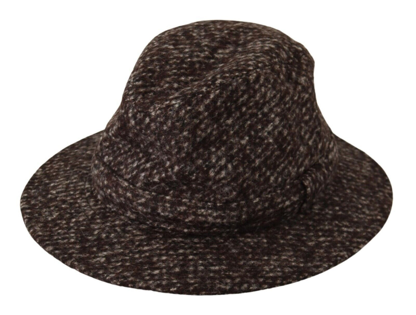 Dolce & Gabbana Elegante sombrero de ala ancha de tweed gris