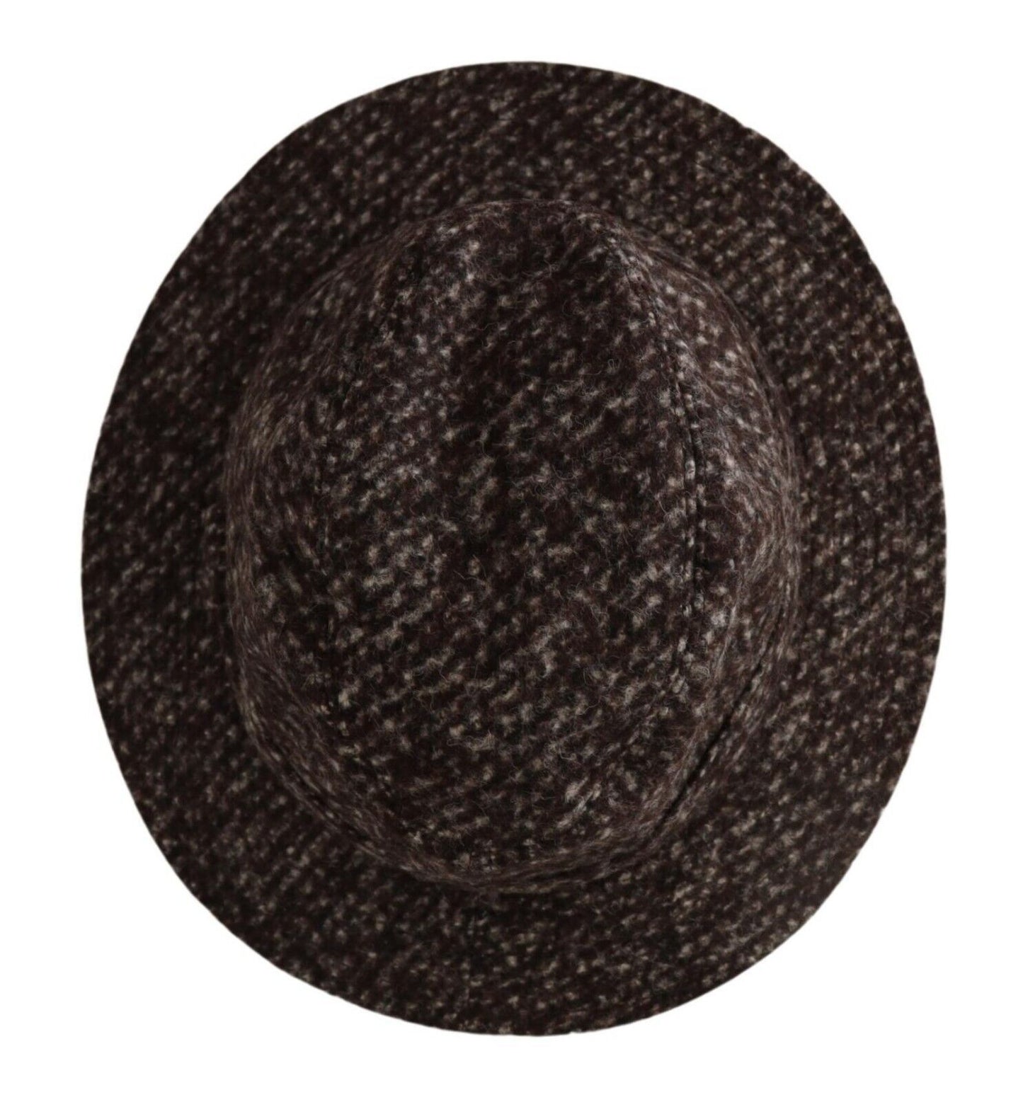 Dolce & Gabbana Elegante sombrero de ala ancha de tweed gris