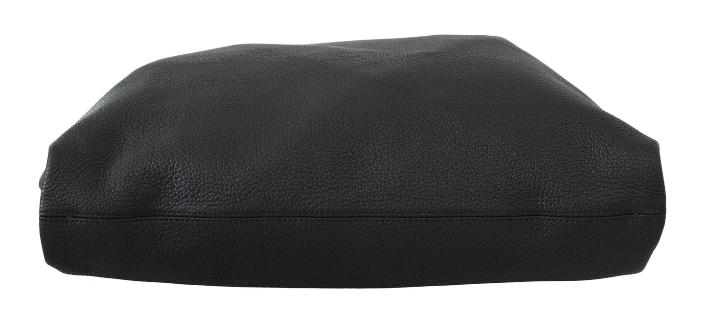 Dolce & Gabbana Elegante Tote de Cuero Negro para Hombre