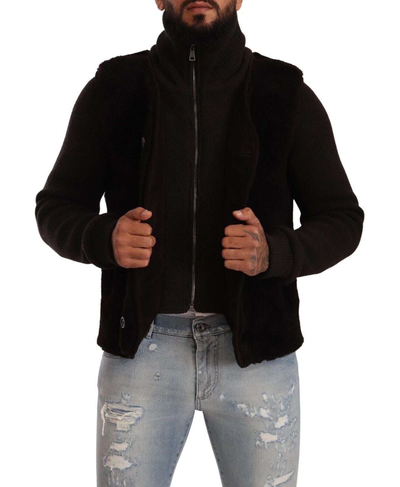 Dolce & Gabbana Elegante cazadora bomber de piel