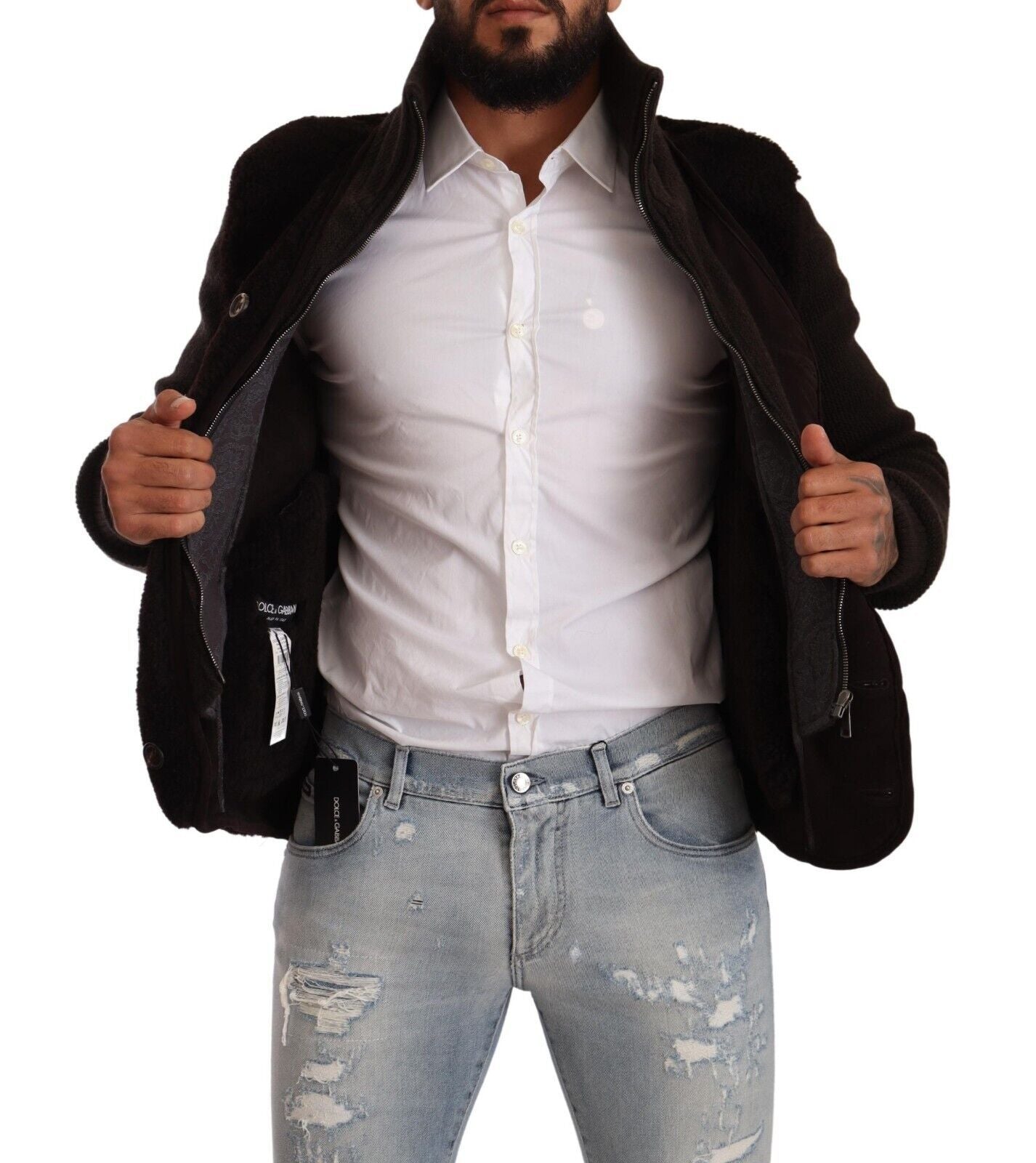 Dolce & Gabbana Elegante cazadora bomber de piel