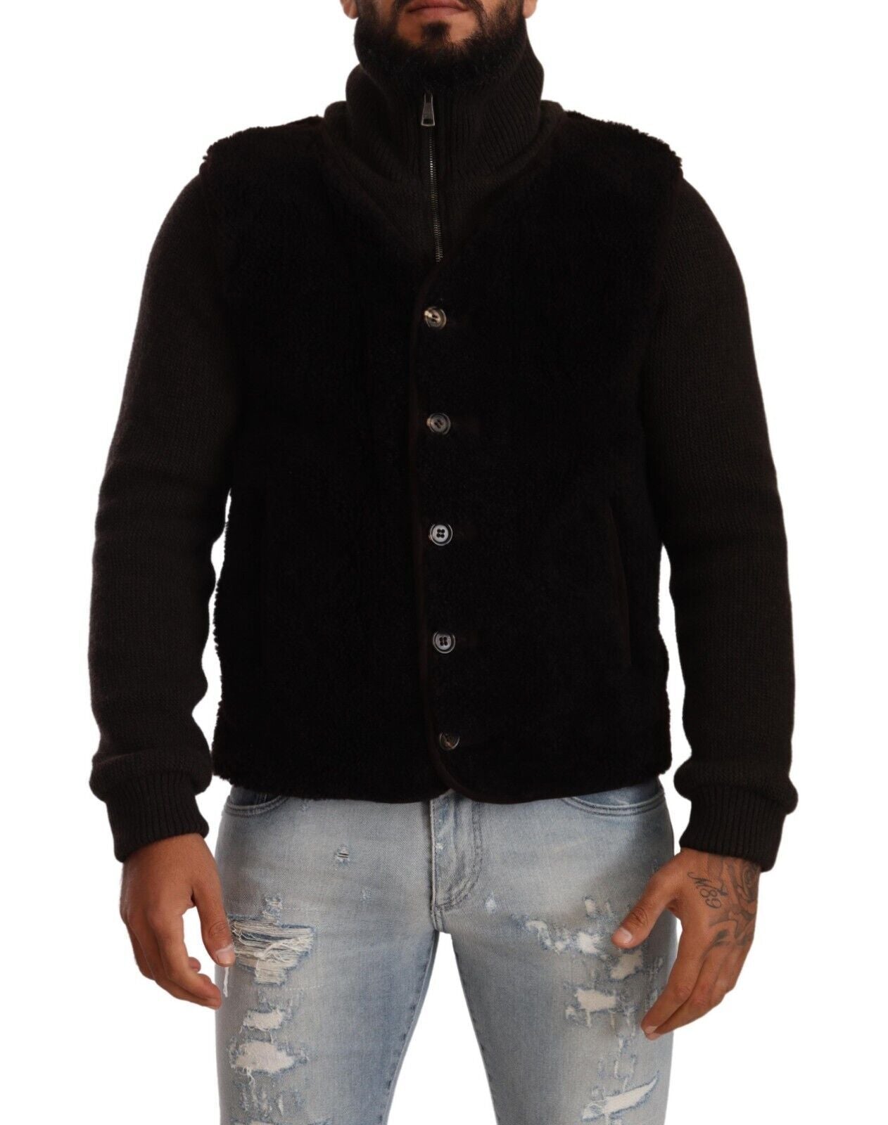 Dolce & Gabbana Elegante cazadora bomber de piel