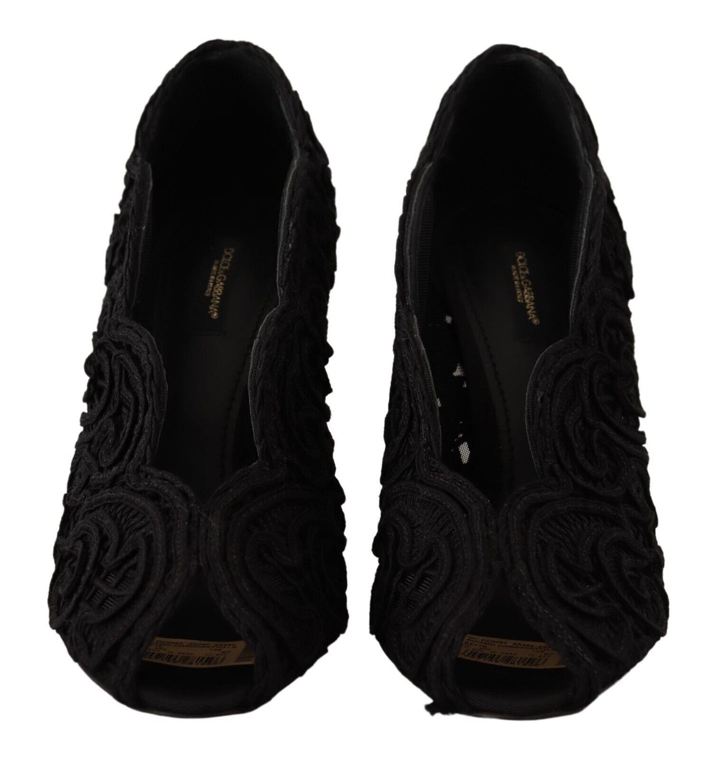 Dolce & Gabbana Elegantes tacones de aguja de encaje negro