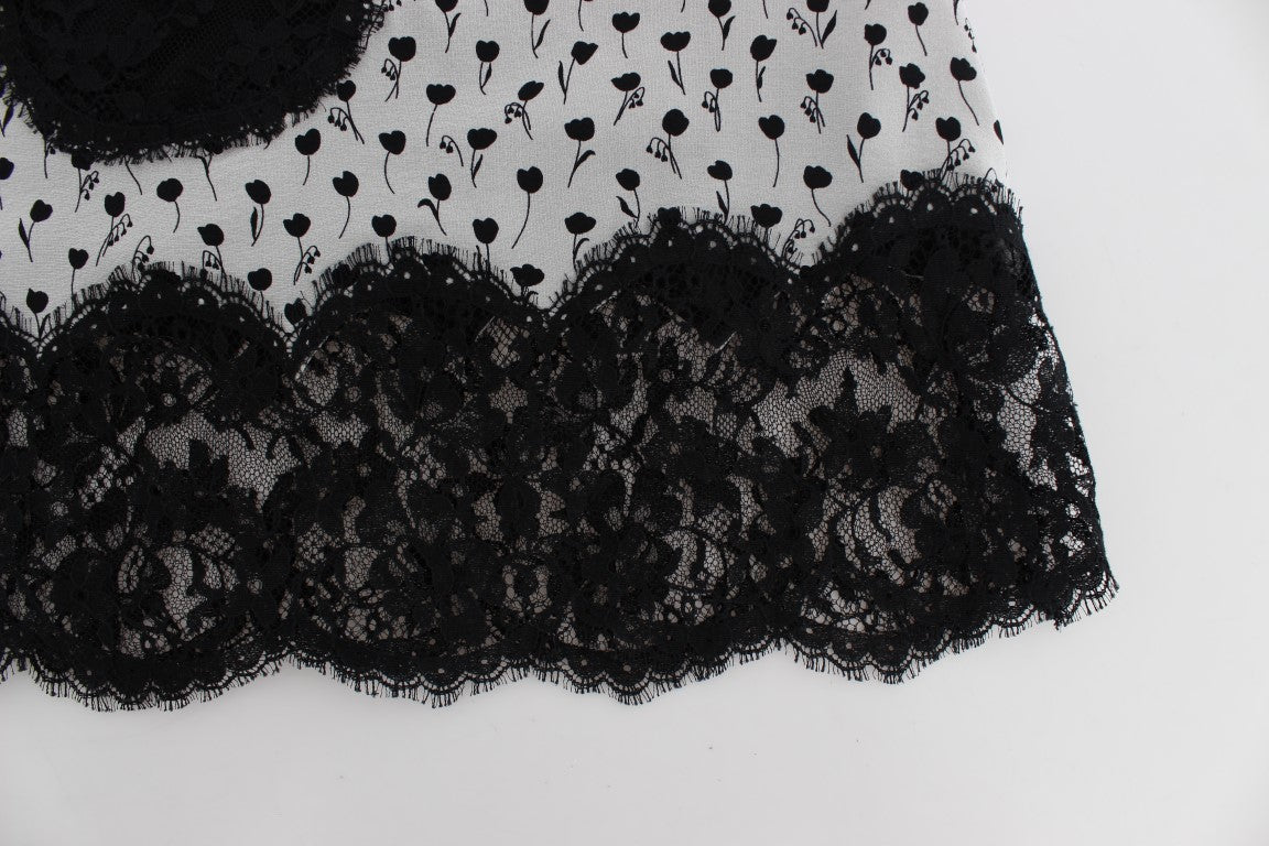 Dolce & Gabbana Elegant Floral Lace Silk Shirt