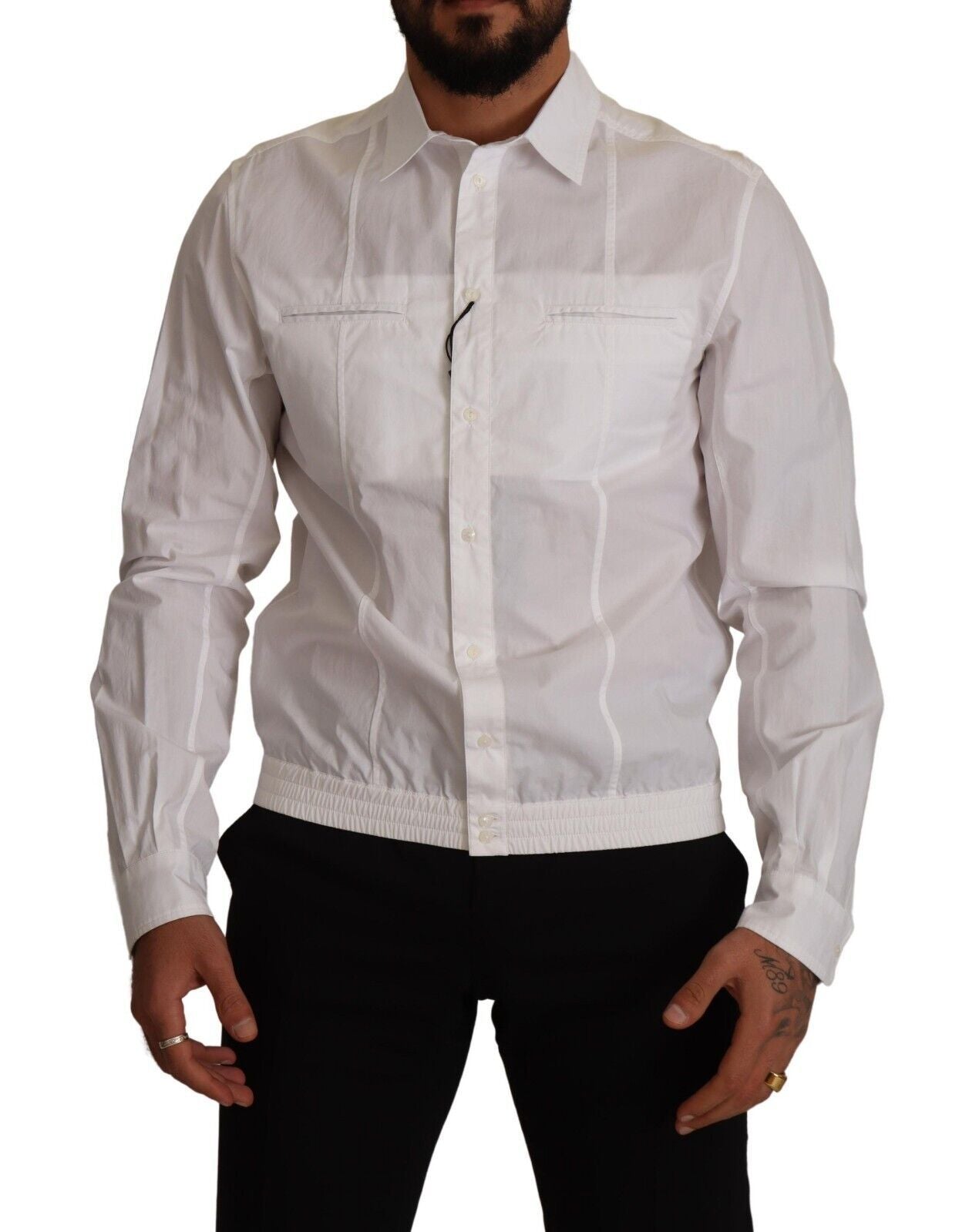 Dolce & Gabbana Elegante Camisa Italiana De Algodón Blanco
