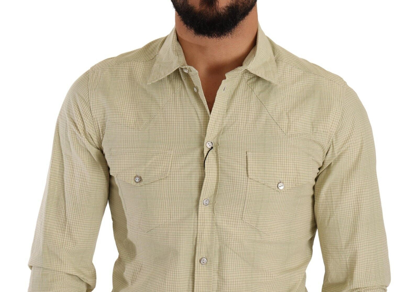 Dolce & Gabbana Camisa Elegante De Algodón A Cuadros Sicilia