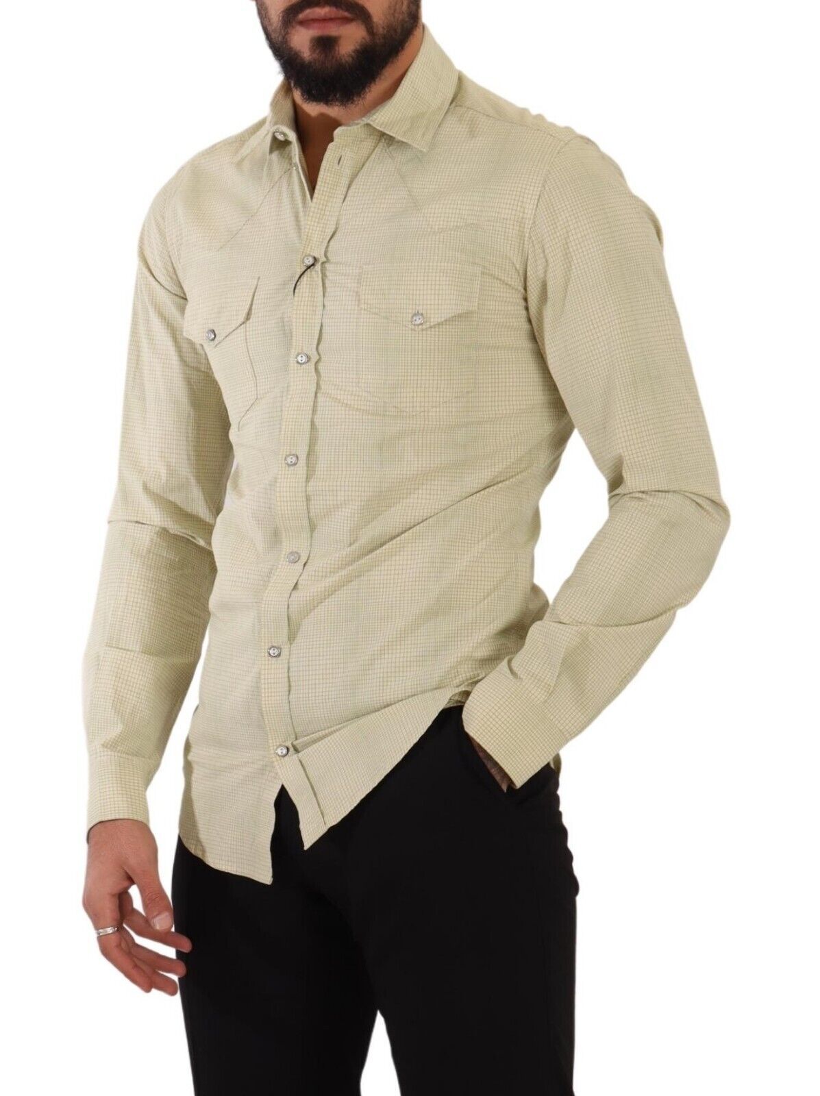 Dolce & Gabbana Camisa Elegante De Algodón A Cuadros Sicilia