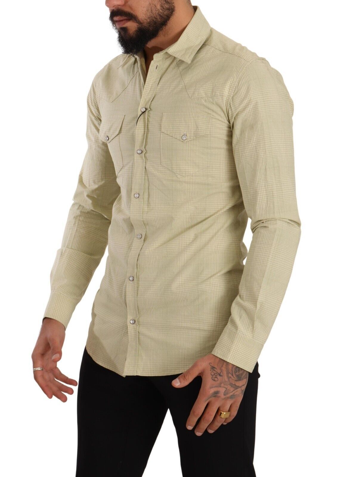 Dolce & Gabbana Camisa Elegante De Algodón A Cuadros Sicilia