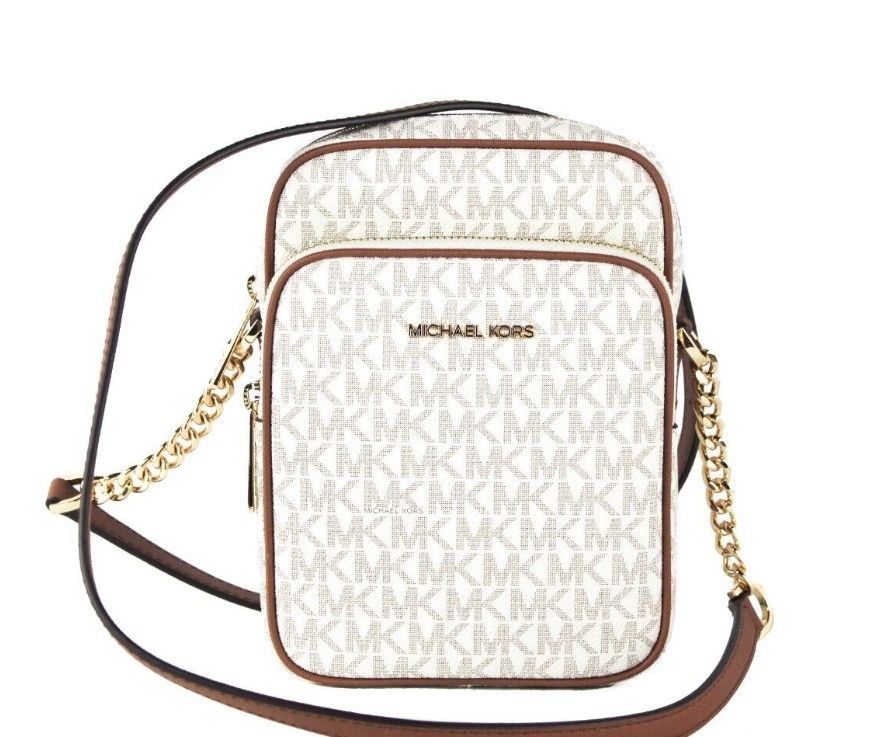 Michael Kors Jet Set Medium Vanilla PVC North South Chain Crossbody Handbag – par Michael Kors | Disponible sur Sandy Store ByNet