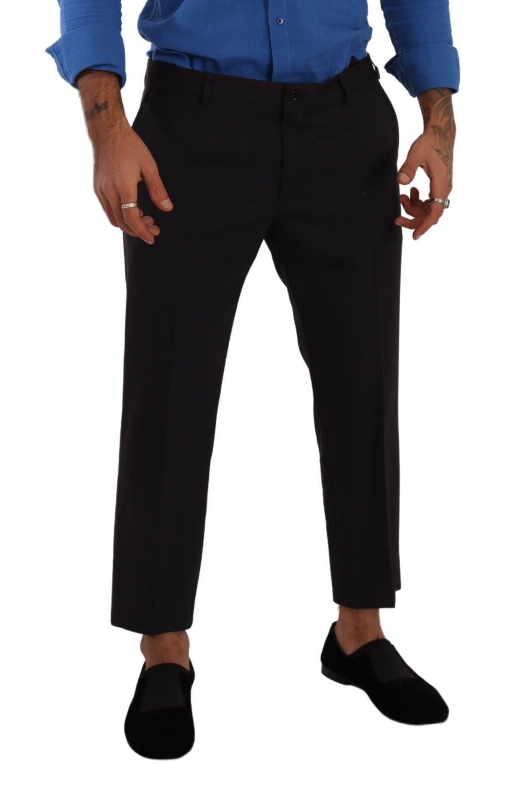Dolce & Gabbana Pantalones elásticos de lana elegantes recortados
