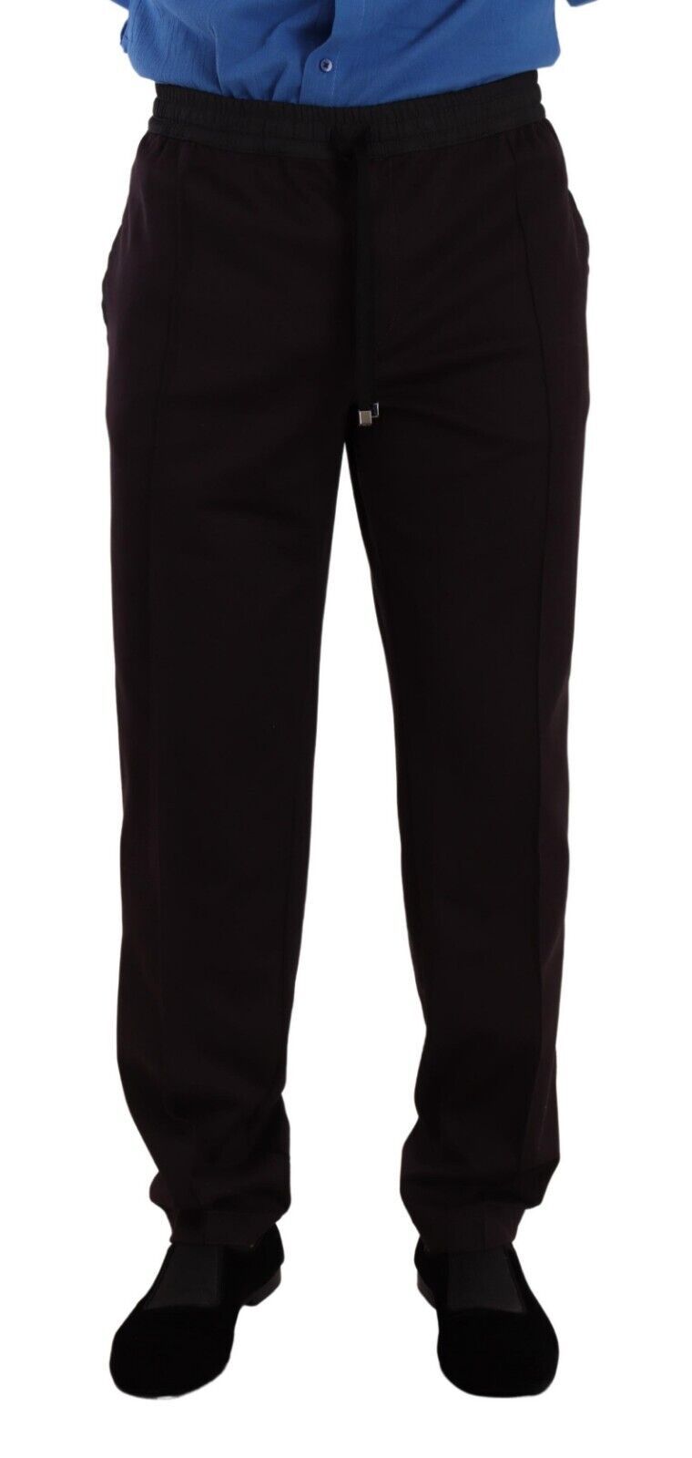 Dolce & Gabbana Elegante pantalón jogger de algodón burdeos