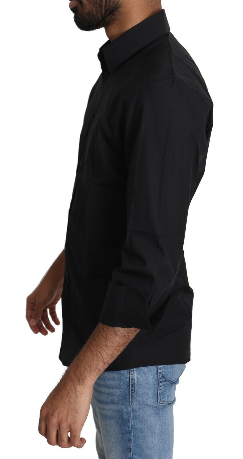 Dolce & Gabbana Elegante camisa de vestir negra slim fit