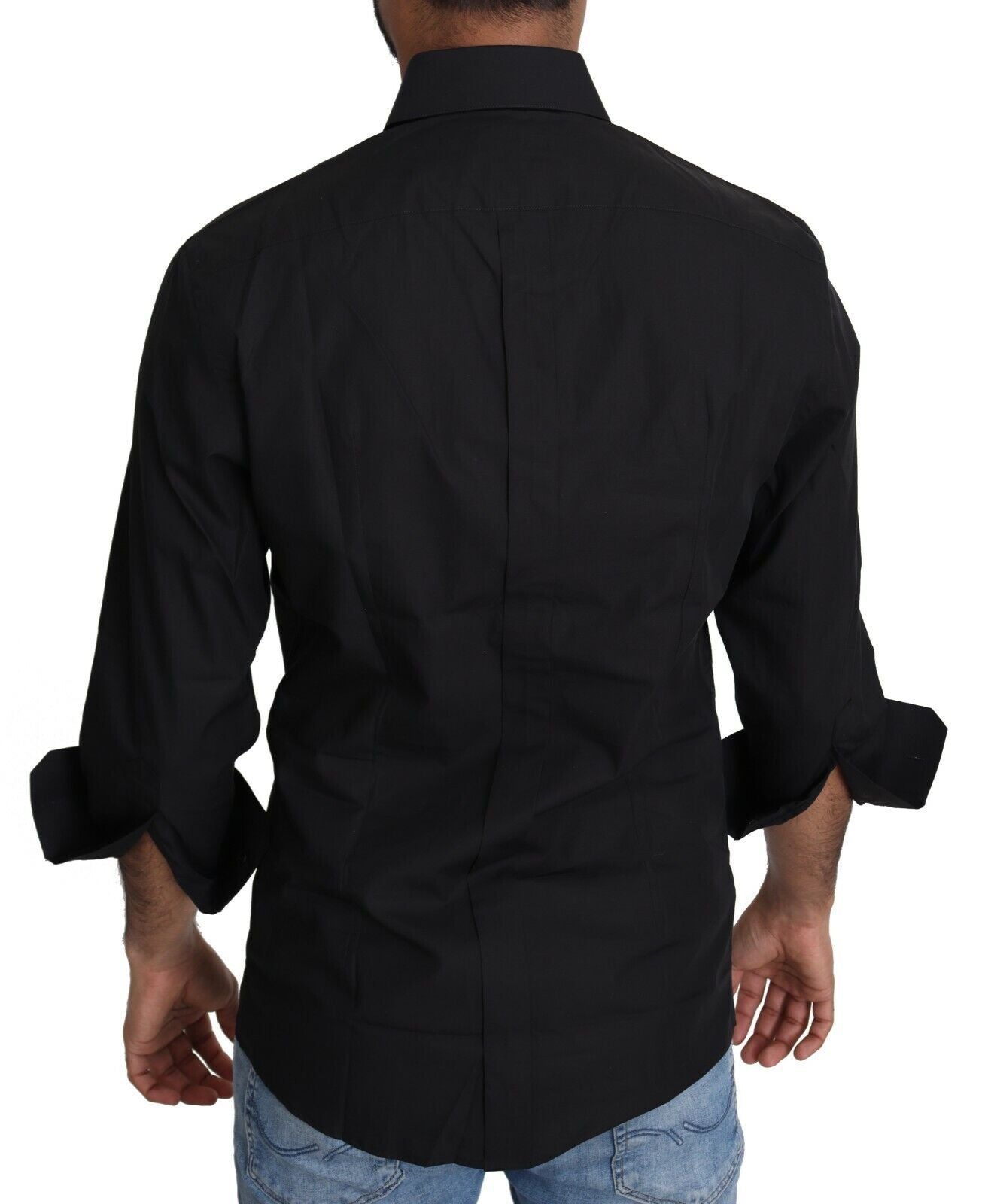 Dolce & Gabbana Elegante camisa de vestir negra slim fit