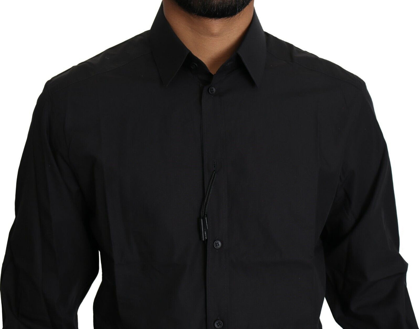 Dolce & Gabbana Elegante camisa de vestir negra slim fit