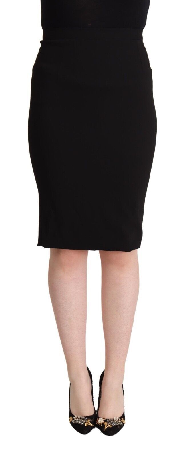 Dolce & Gabbana Falda lápiz elegante de cintura alta en negro