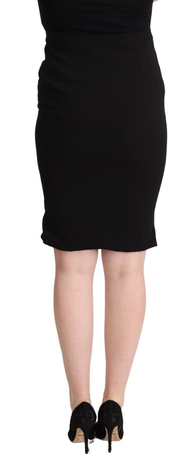 Dolce & Gabbana Falda lápiz elegante de cintura alta en negro