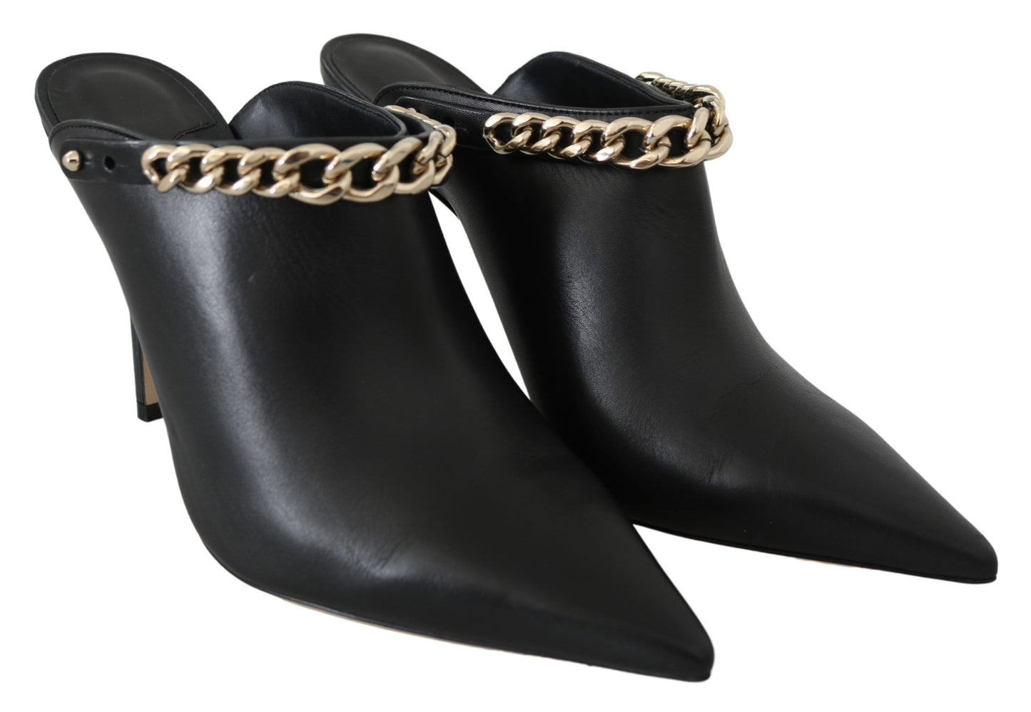 Jimmy Choo Elegant Black Gold Leather Pumps – EU37.5/US7.5 par Jimmy Choo | Disponible sur Sandy Store ByNet