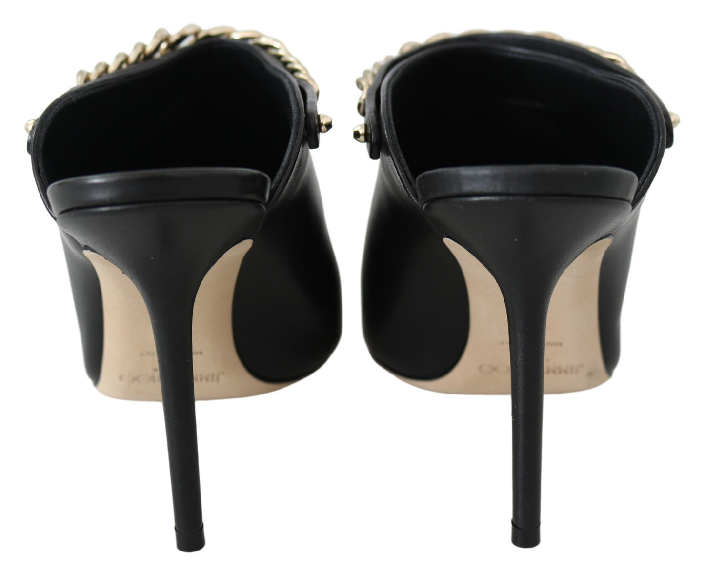 Jimmy Choo Elegant Black Gold Leather Pumps – EU37.5/US7.5 par Jimmy Choo | Disponible sur Sandy Store ByNet