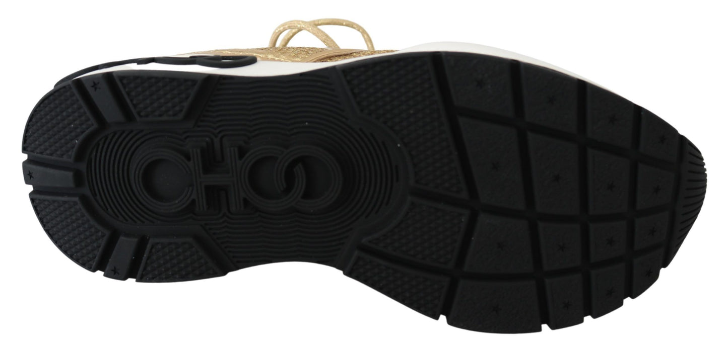 Jimmy Choo Golden Glamour Mesh Leather Sneakers – EU36/US6 par Jimmy Choo | Disponible sur Sandy Store ByNet
