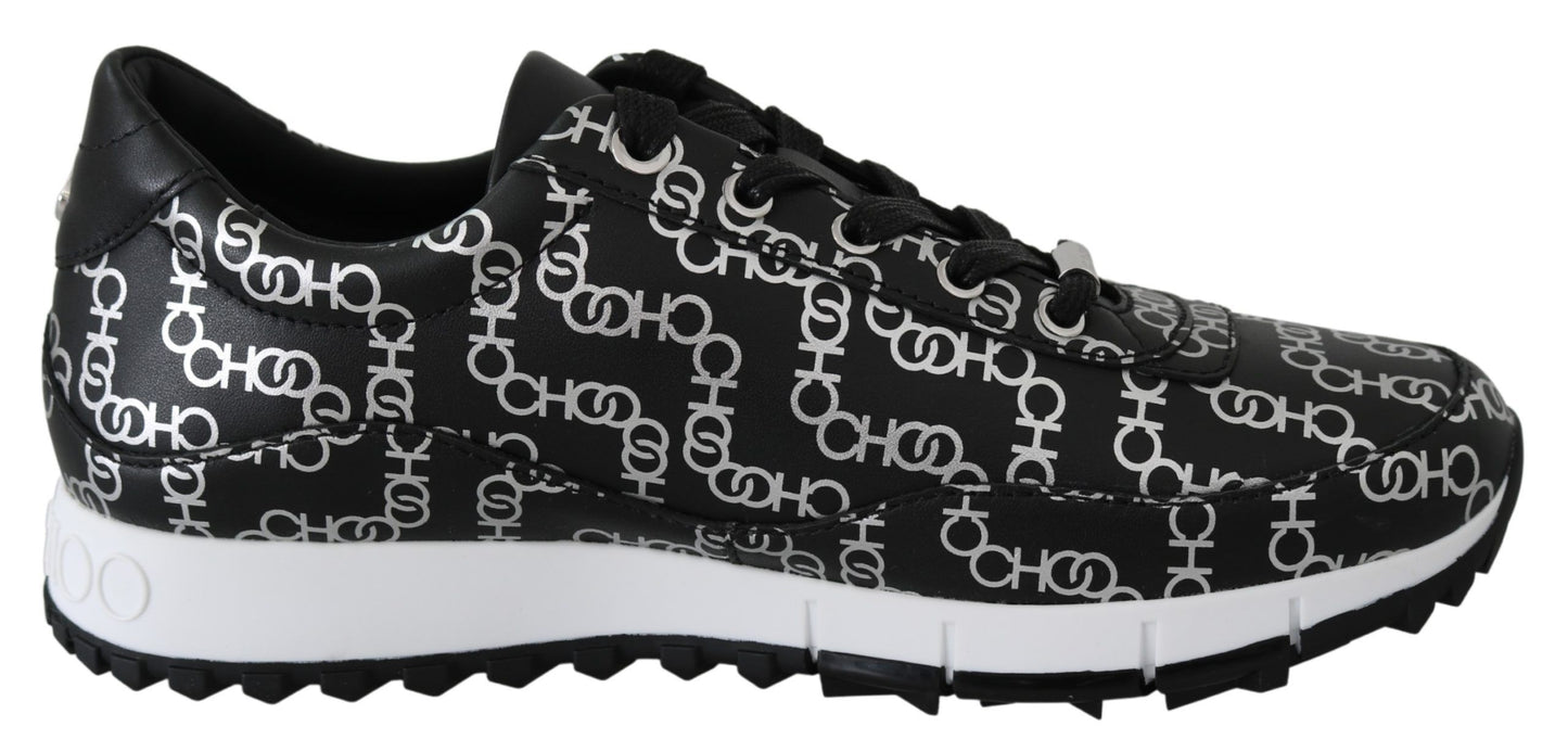 Jimmy Choo Elegant Black & Silver Leather Sneakers – EU35.5/US5.5 par Jimmy Choo | Disponible sur Sandy Store ByNet