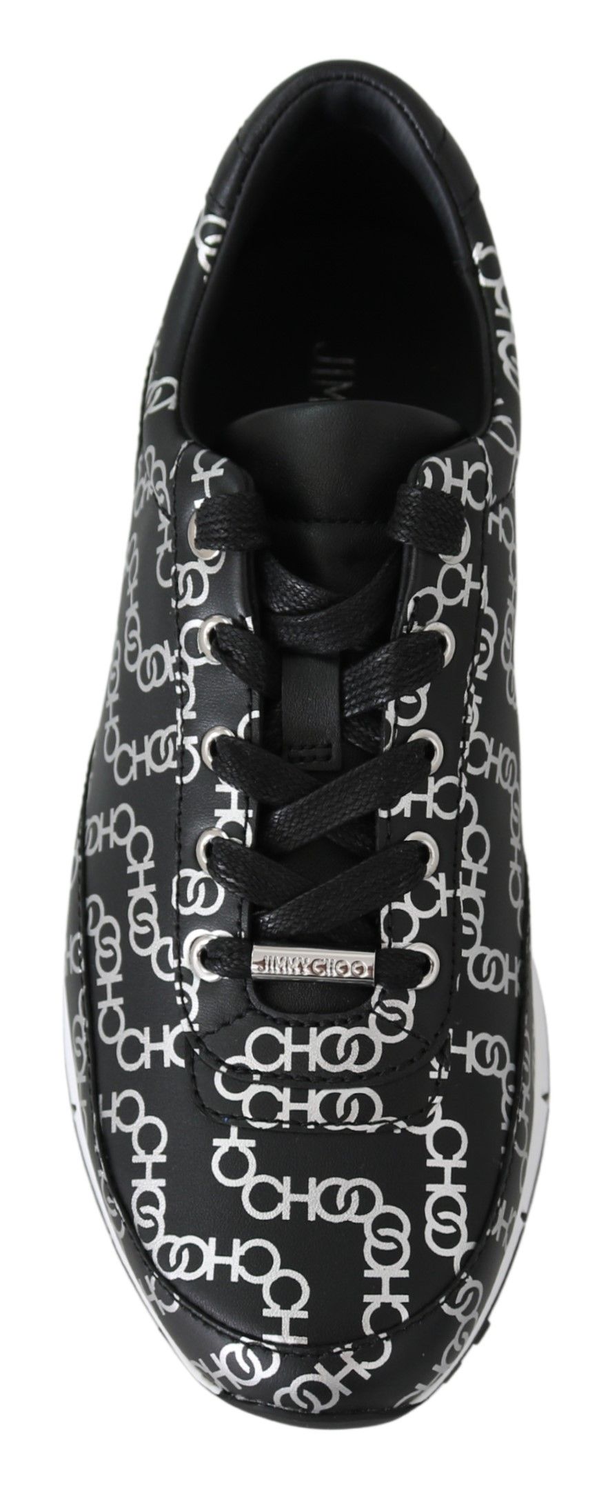 Jimmy Choo Elegant Black & Silver Leather Sneakers – EU35.5/US5.5 par Jimmy Choo | Disponible sur Sandy Store ByNet