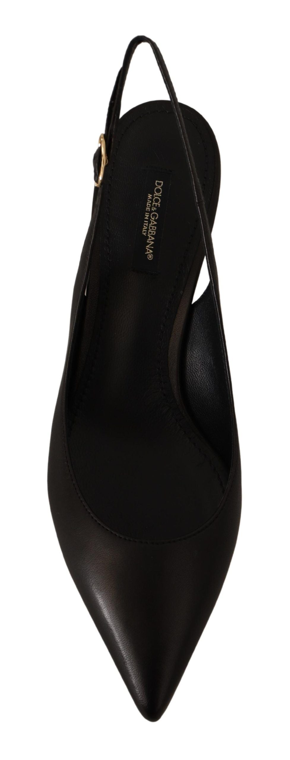 Dolce & Gabbana Elegantes tacones destalonados de cuero negro