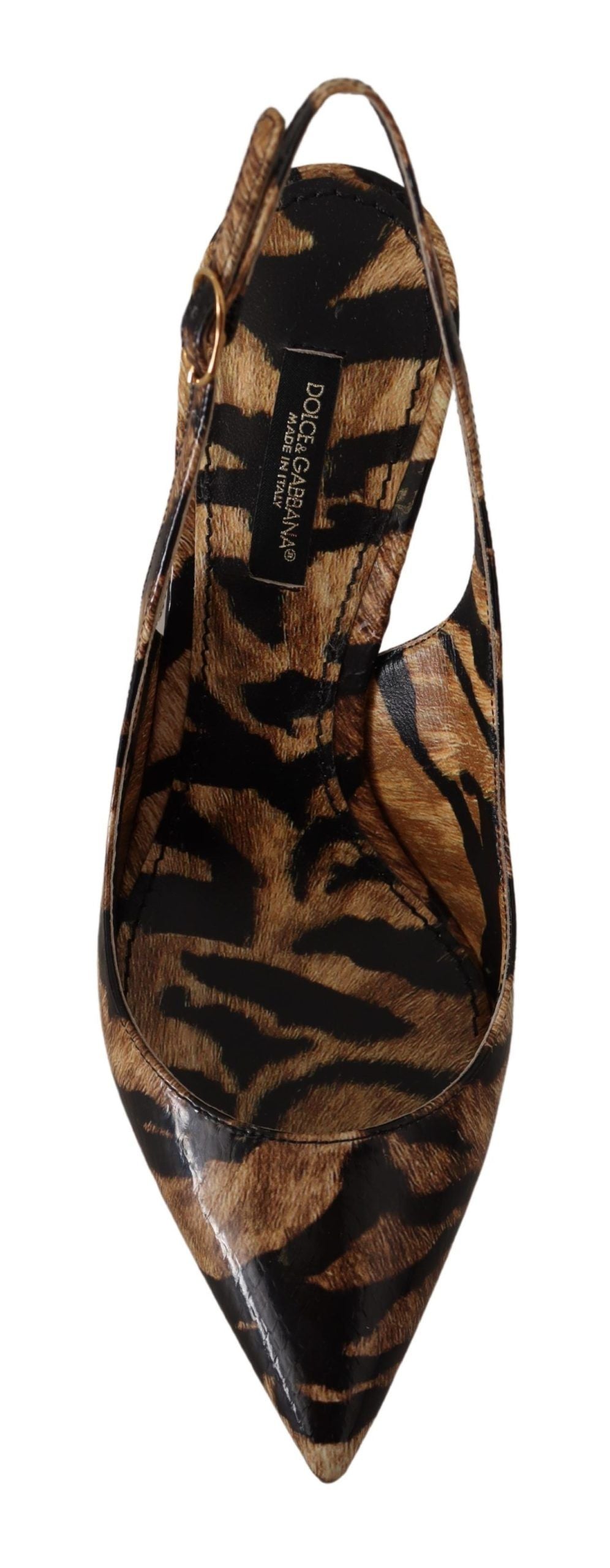 Zapatos de tacón con tira trasera y estampado de tigre de Dolce & Gabbana