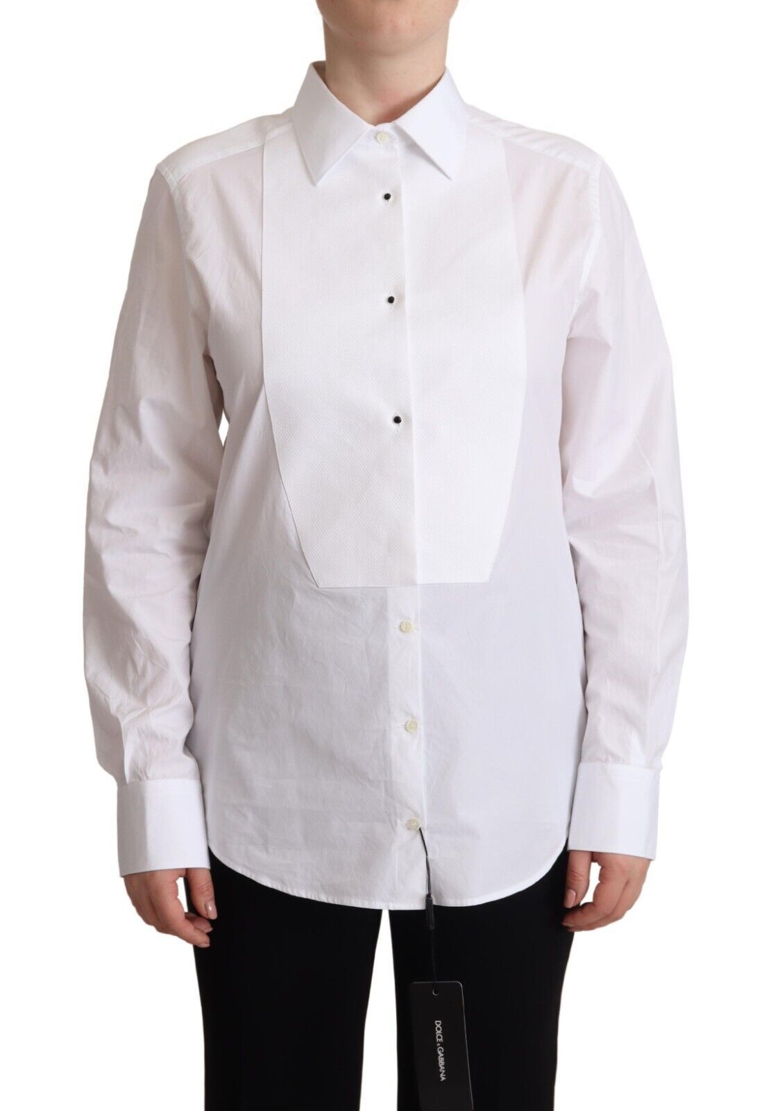 Dolce & Gabbana Elegante Camisa De Vestir De Popelina Blanca