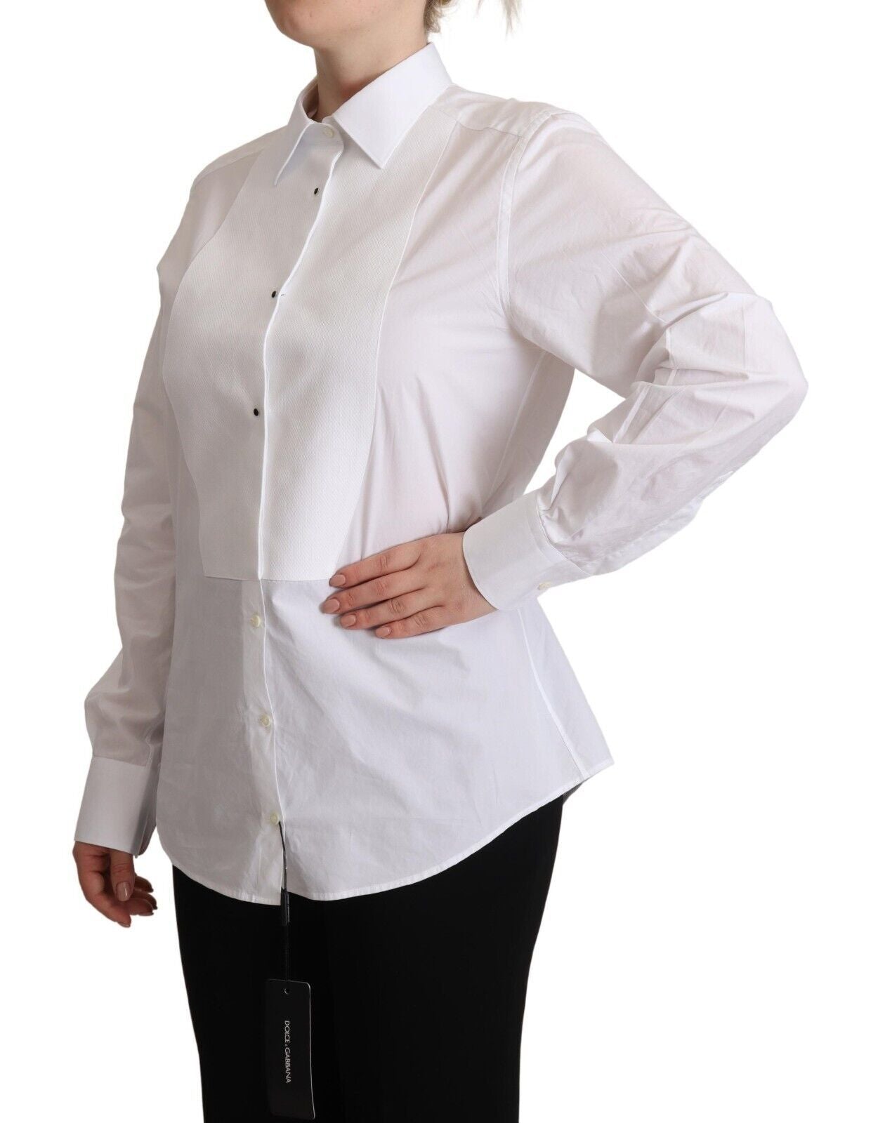 Dolce & Gabbana Elegante Camisa De Vestir De Popelina Blanca