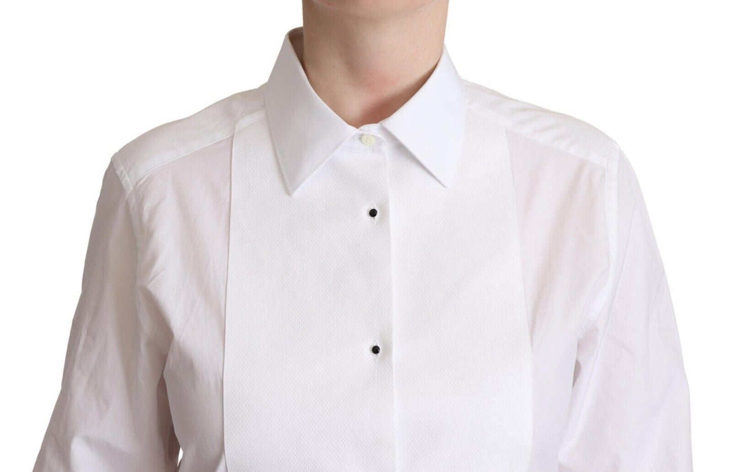Dolce & Gabbana Elegante Camisa De Vestir De Popelina Blanca