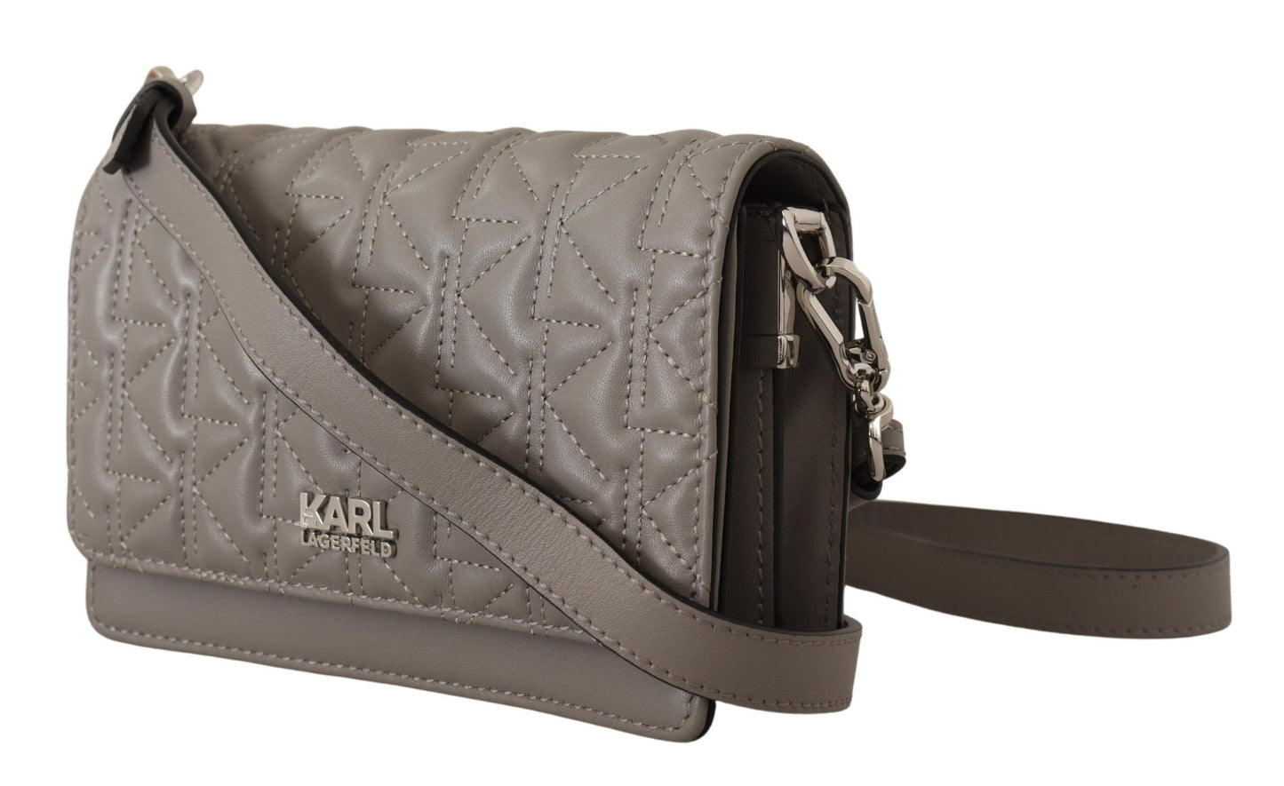 Karl Lagerfeld Elegant Grey Leather Crossbody Bag – par Karl Lagerfeld | Disponible sur Sandy Store ByNet