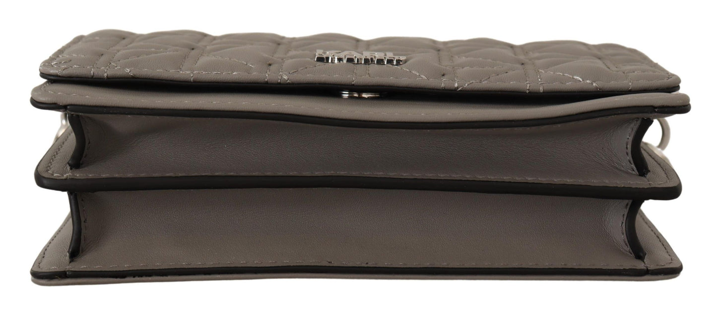 Karl Lagerfeld Elegant Grey Leather Crossbody Bag – par Karl Lagerfeld | Disponible sur Sandy Store ByNet