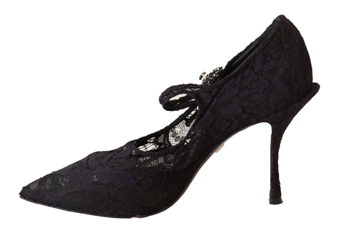 Dolce & Gabbana Elegantes zapatos de tacón de aguja de encaje negro