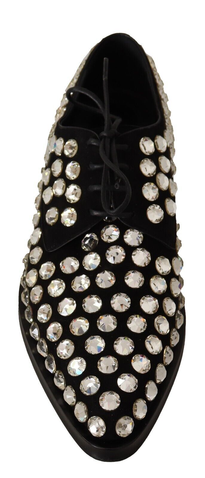 Dolce & Gabbana Elegantes zapatos planos con cordones adornados con cristales