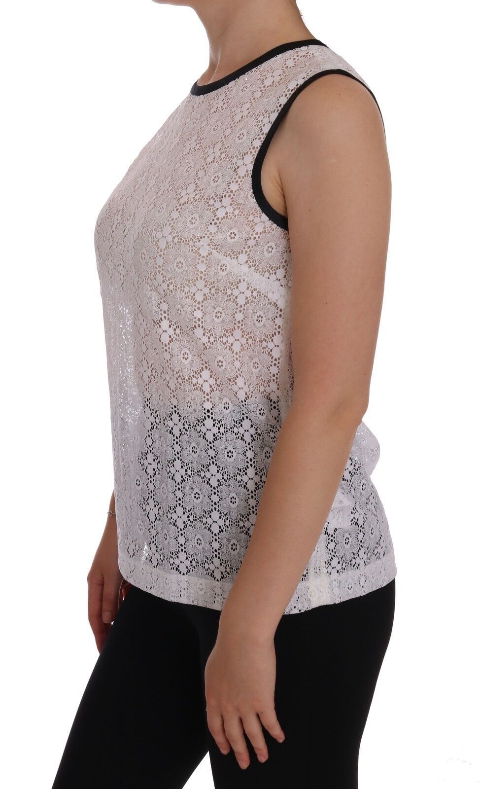 Dolce & Gabbana Elegante camiseta sin mangas de nailon blanco