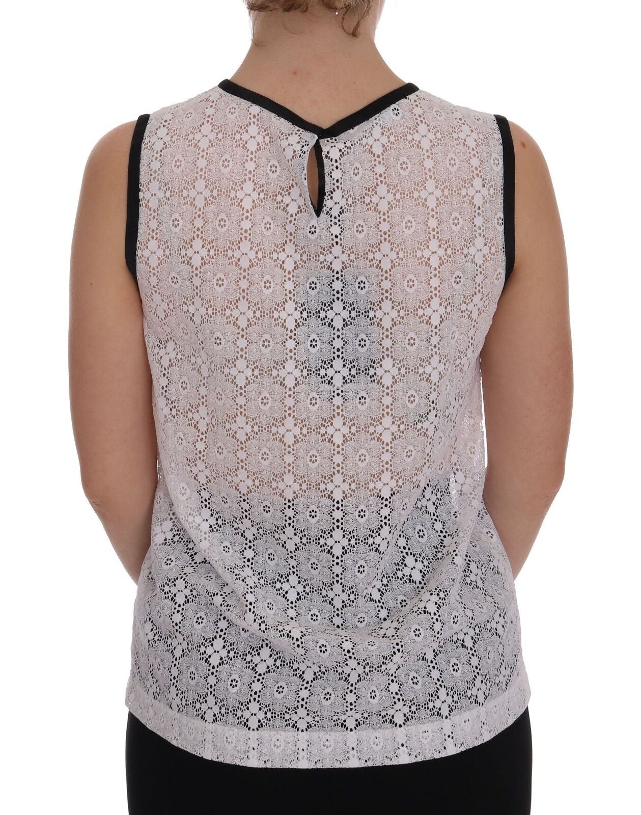 Dolce & Gabbana Elegante camiseta sin mangas de nailon blanco