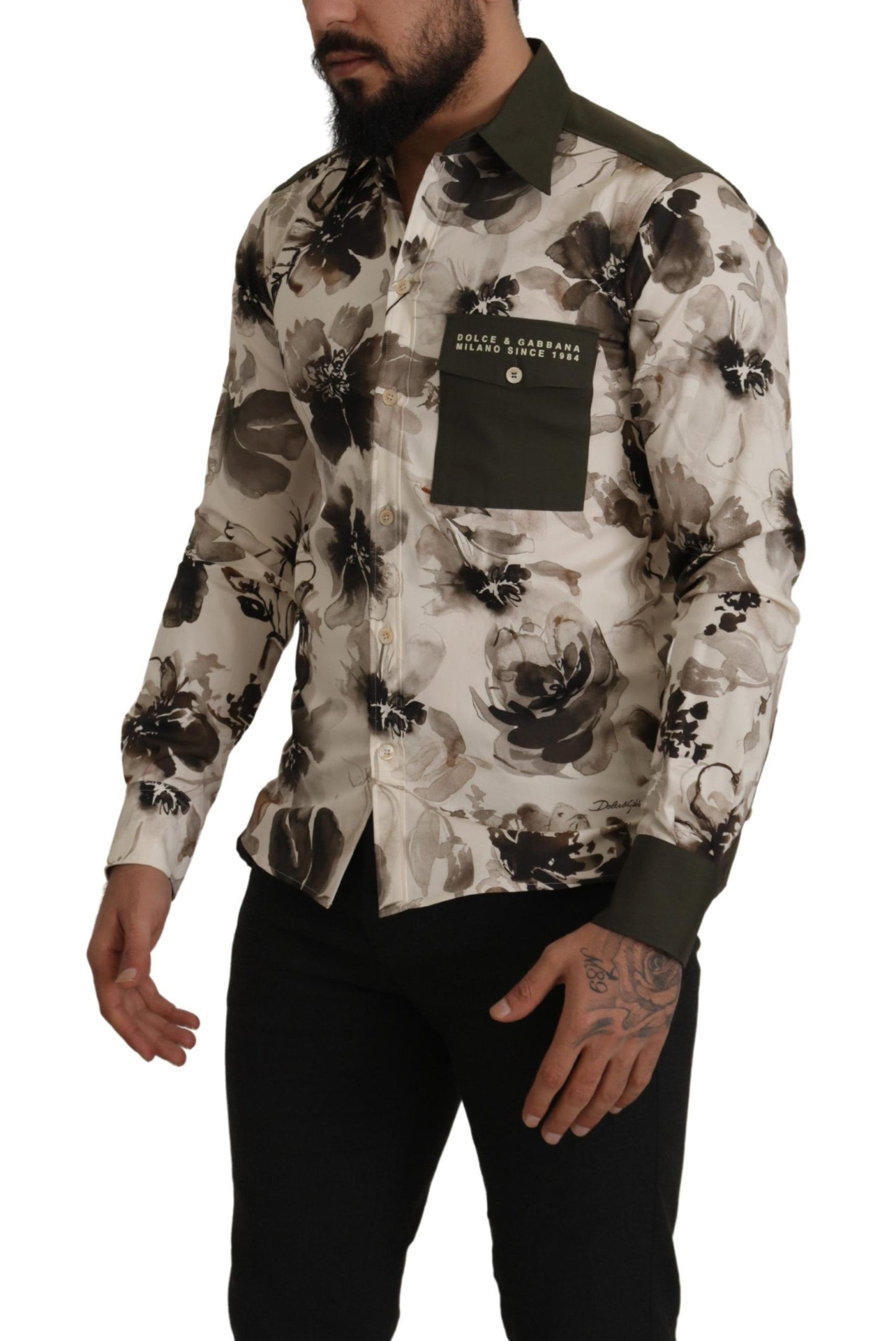 Dolce & Gabbana Camisa casual de algodón con estampado floral