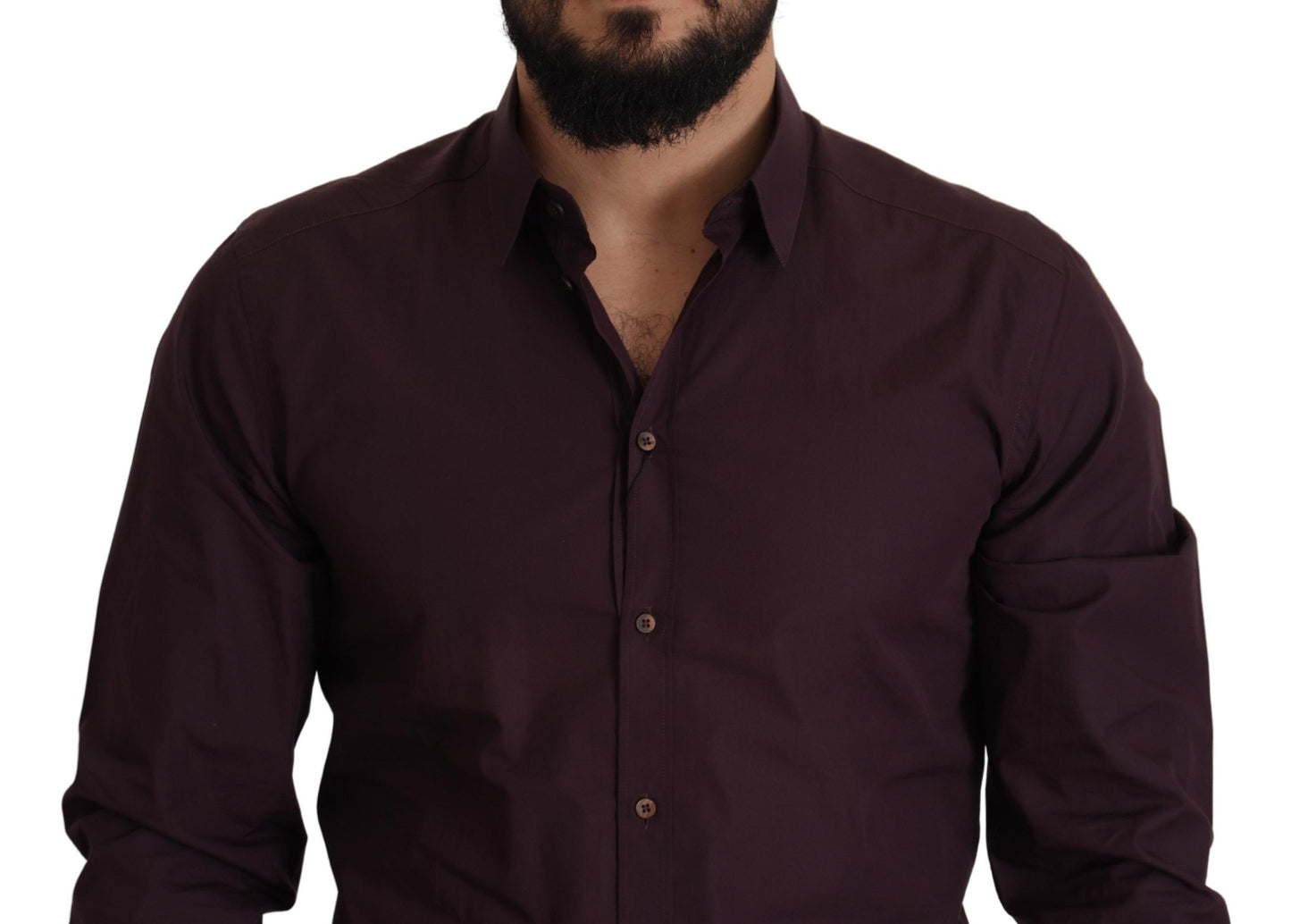 Dolce & Gabbana Camisa de vestir de corte slim en color morado real