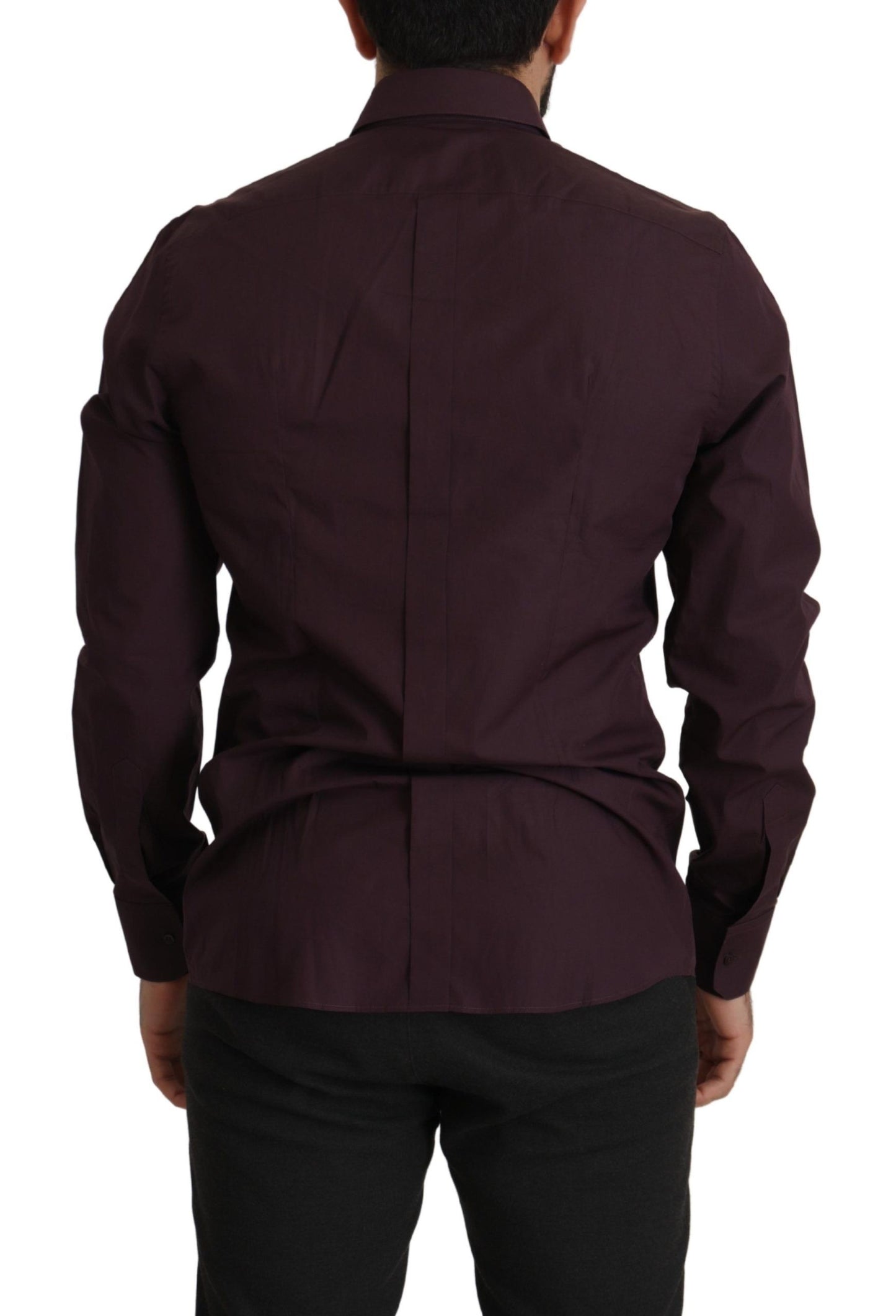 Dolce & Gabbana Camisa de vestir de corte slim en color morado real