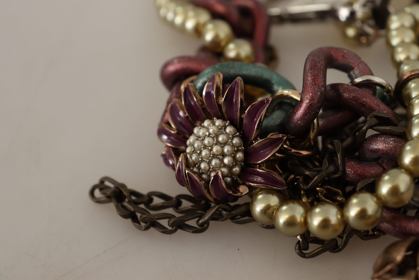 Dolce & Gabbana Collar llamativo en tono dorado Sicilian Elegance