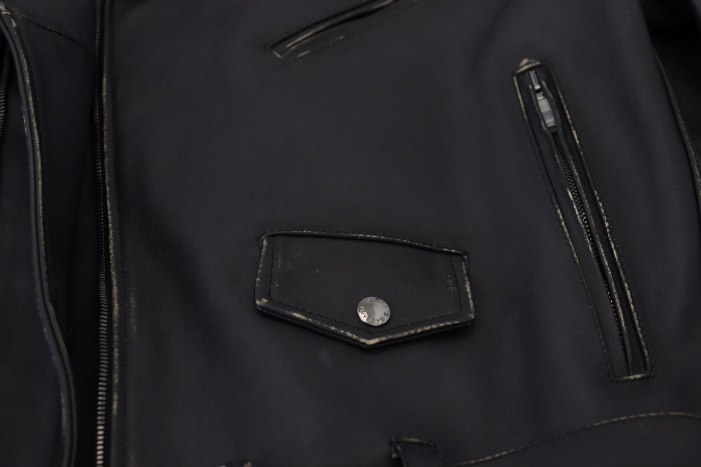 Dolce & Gabbana Elegante chaqueta motera de cuero negra