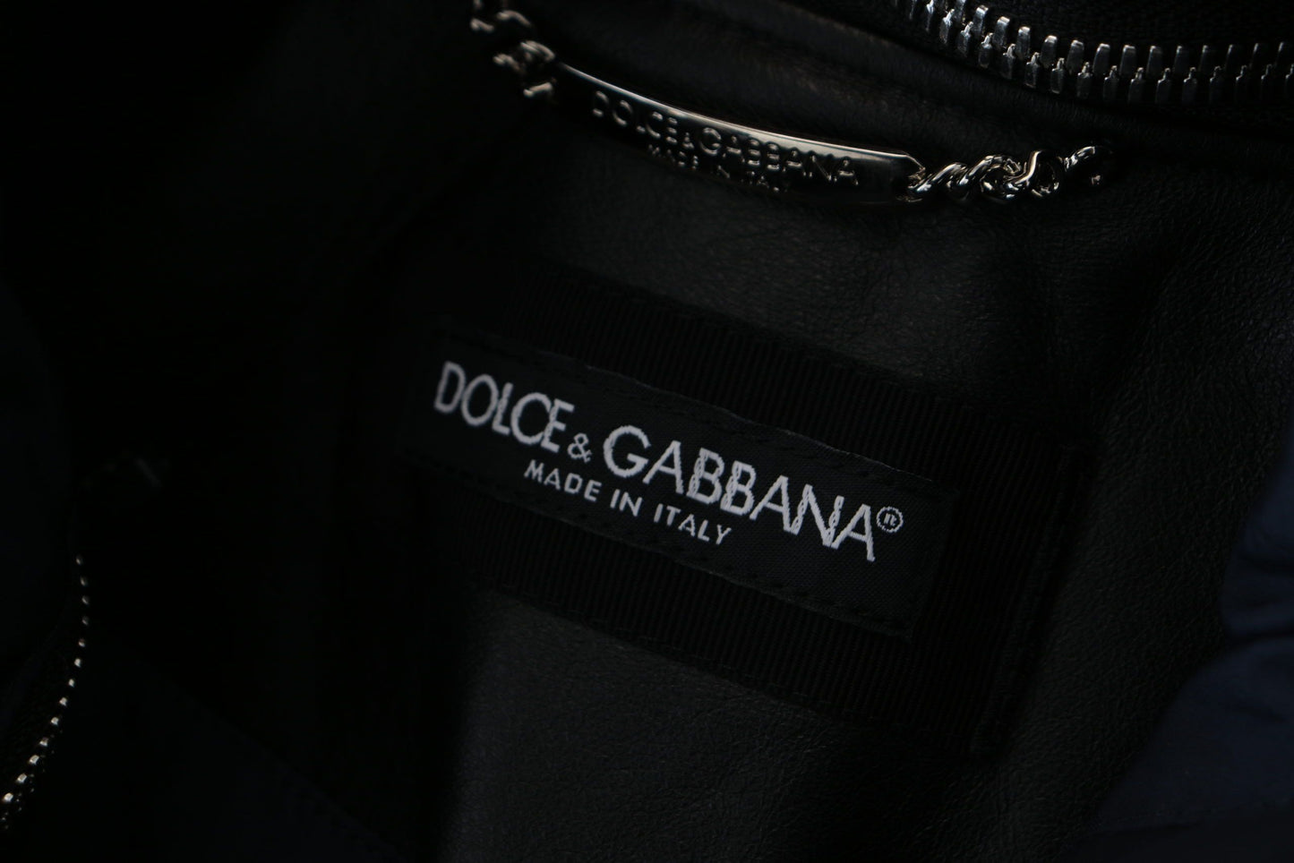 Dolce & Gabbana Elegante cazadora bomber negra
