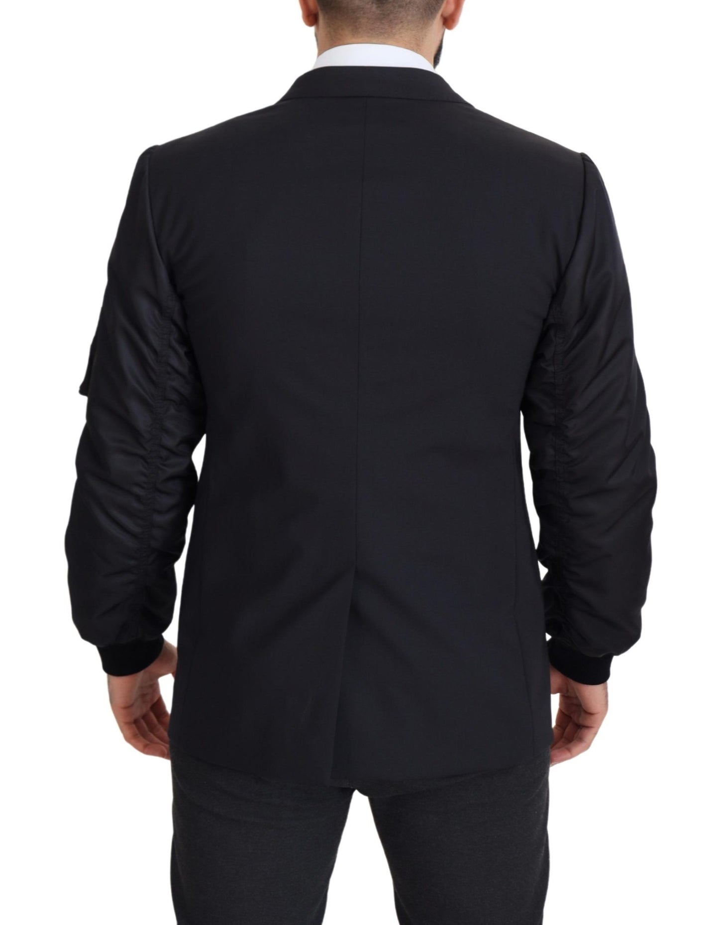 Dolce & Gabbana Elegante Chaqueta De Lana Virgen Negra