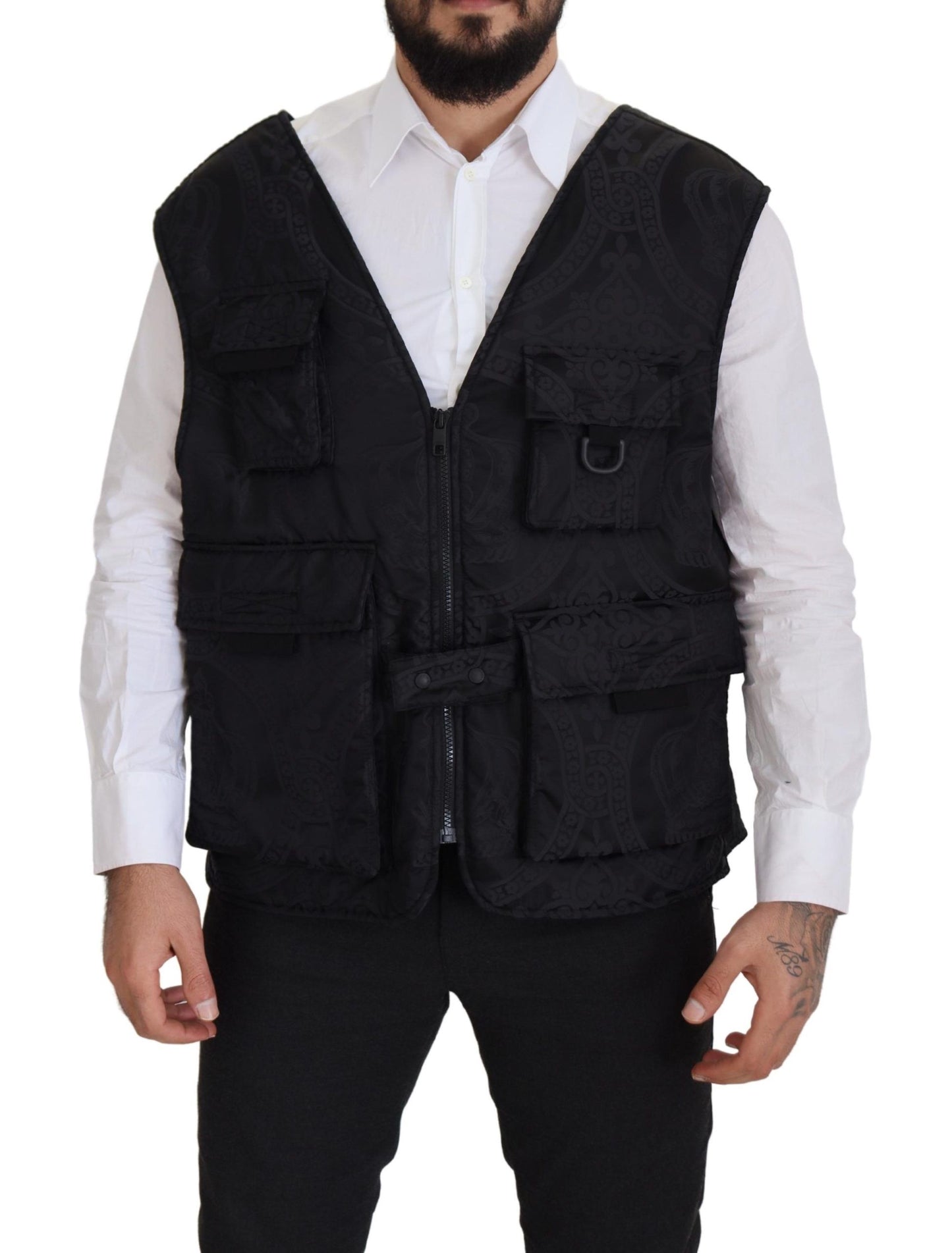 Dolce & Gabbana Elegante chaqueta sin mangas en negro